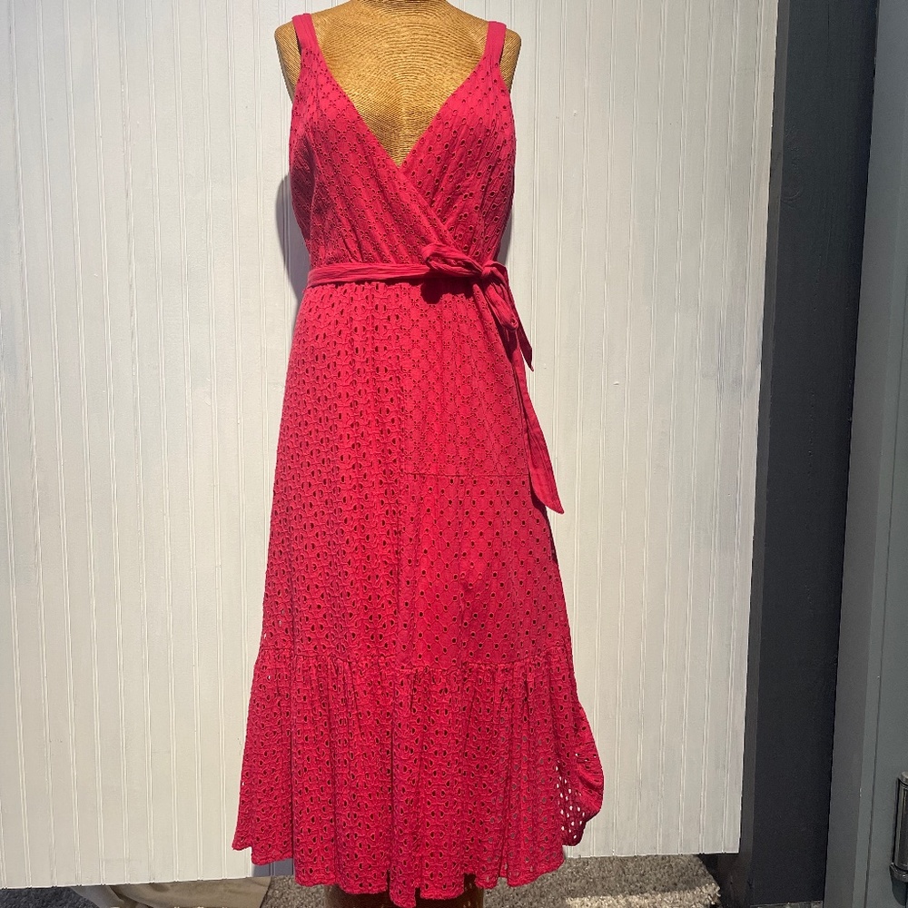 Cotillard Berry Eyelet Dress